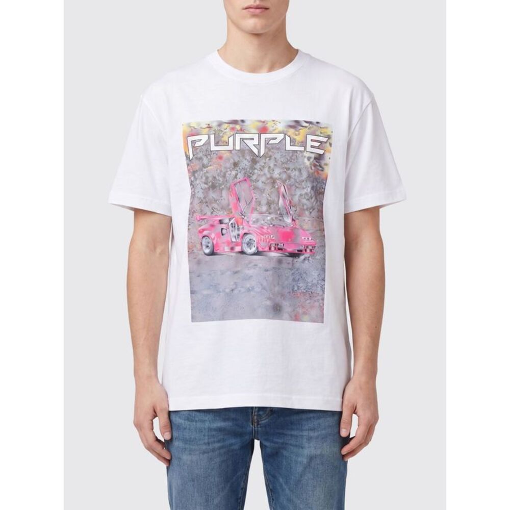 Purple T-Shirt Men White